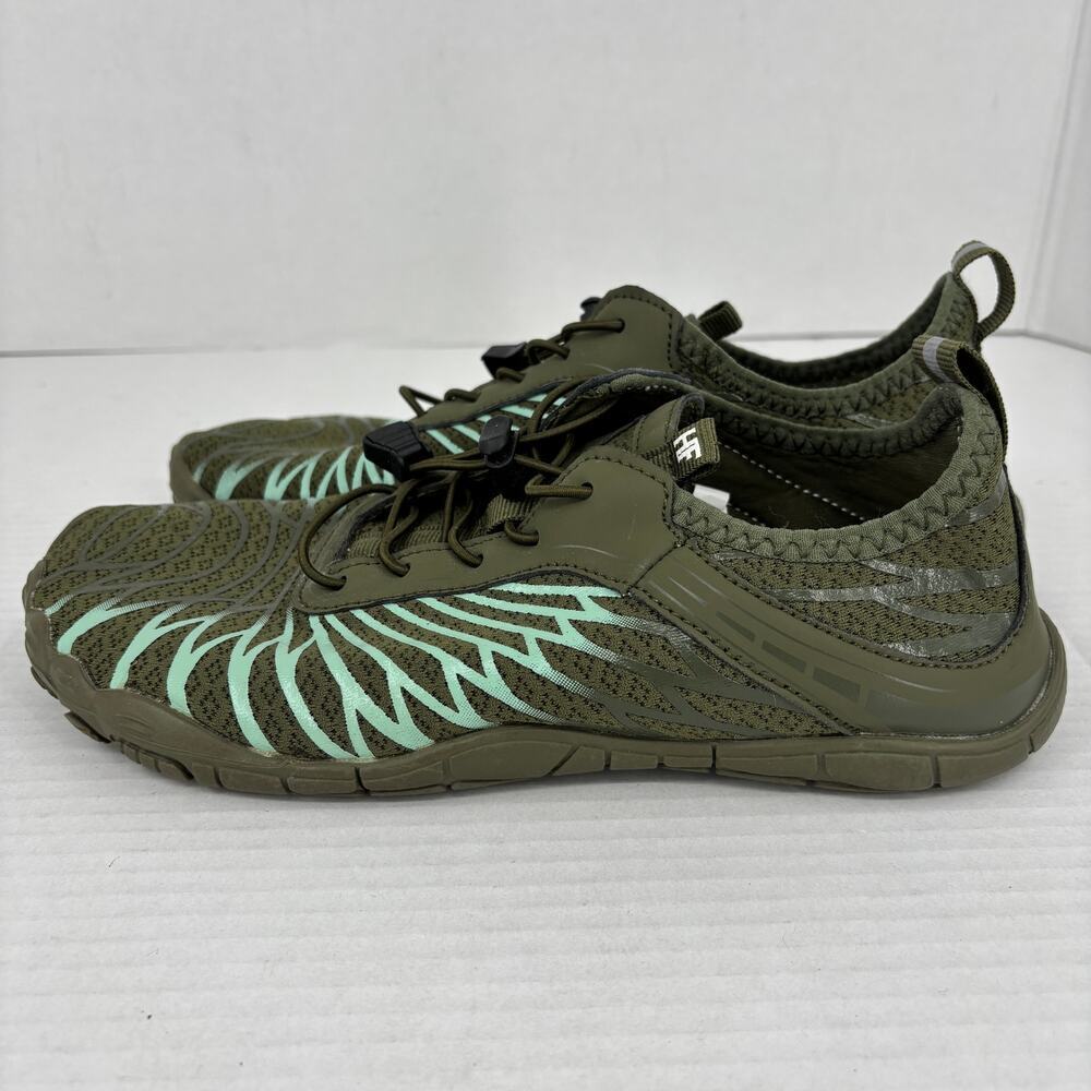 HF Hike Footwear Barefoot Sneaker Size EU 40 Army Green‎ Pull On Stretch Laces - Picture 4 of 8